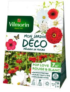 Pop Love Rouge & Blanc - 7 m² - Mélange de fleurs